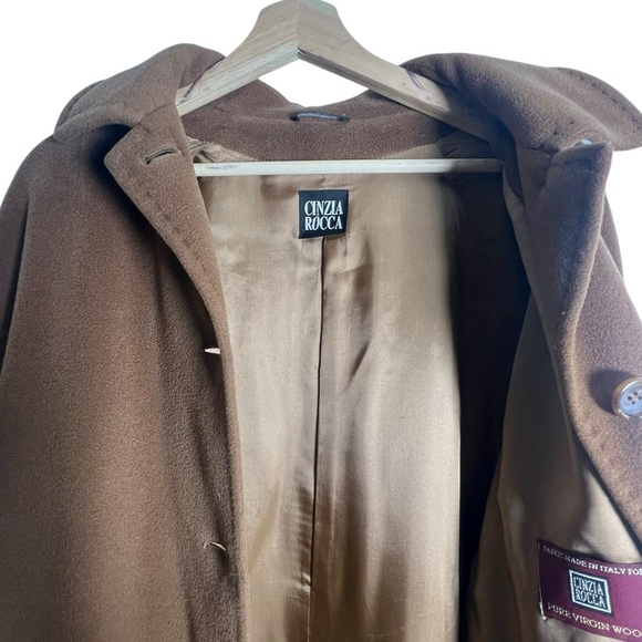Cinzia Rocca Brown Coat - Virgin Wool - Made in Italy - Picture 8 of 9